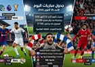 جدول مباريات الأحد 25 أكتوبر 2026 والقنوات الناقلة لها